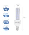 LED B5 T3 2U 6W E14 3000K