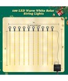 Solcelle Lyskæde 3M+1Mx1M - 100LED, Varm Hvid, 10 Snore, Grøn/Sort Ledning, 8 Blinkfunktioner, IP65