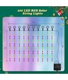 Solcelle Lyskæde RGBY, 3M+1M*1M - 100LED, 10 Streng, Grøn Sort Ledning, 8 Blink, IP65
