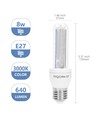 LED B5 T3 2U 8W 3000K - HEWEC