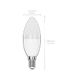 Aigostar, LED lyskilde - E14 fatning, LED lampe, A5 C37, 6400K Hvidt Lys, 3W, 5 Stykker