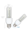 Aigostar LED B5 T3 2U 12W, E27 fatning - 3000K, Sæt af 5 stykker