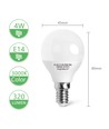 Aigostar LED lampe, A5 - G45, 4W, E14 fatning, 3000K, 320lm, Erstatter 30W, Sæt af 5 stykker