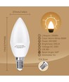 Aigostar LED-lampe 5 styk, A5 C37 4W - E14 fatning, dagslys 3000K