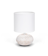 Hvid Keramik Bordlampe E14 med Hvid Lampeskærm (01) - Pære ikke inkluderet