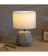 Keramisk Bordlampe med Hvid Lampeskærm og grå Diamantfod E14 (03) - Pære Ekskluderet