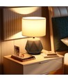 Keramisk Bordlampe med Hvid Lampeskærm og grå Diamantfod E14 (03) - Pære Ekskluderet