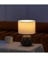 Keramisk Bordlampe - Hvid Skærm / Mørkegrå Diamantfod - E14 Pære (Ikke inkluderet)