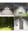 LED Sensor Projektør 20W 6500K, Sort Støbt Aluminium, 22.5 cm Ledning