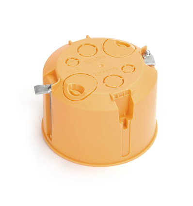 Indbygget Planmonteret Vægkontaktæske - 1-Modul - Ø68mm x 47mm (D) - IP30 - Orange