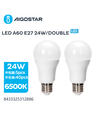 LED A5 A60 E27 24W 6500K - Dobbelt Pakke