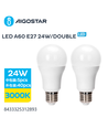 LED A5 A60 E27 24W 3000K Dobbelt-Pakke