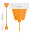 E27 Lampeholder i Plastik med 1m Orange Ledning, 2x0.75mm²