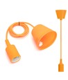 E27 Lampeholder i Plastik med 1m Orange Ledning, 2x0.75mm²