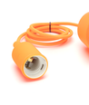 E27 Lampeholder i Plastik med 1m Orange Ledning, 2x0.75mm²