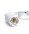 E27 Lampeholder i Hvid Plast med 1m Ledning, 2x0,75mm²