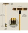 Lampeholder E27 Metal med 2x0.75mm² Ledning 1m - Guld Bronze