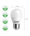 LED A5 G45 - E27 7W, 6500K, Stor Spredning