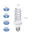 LED Spiral B5 - 7W E27 6500K