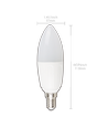 Aigostar LED-lampe, A5 C37 - 9W, E14 fatning, 3000K, Varmt Hvidt Lys, Sæt med 5 stykker