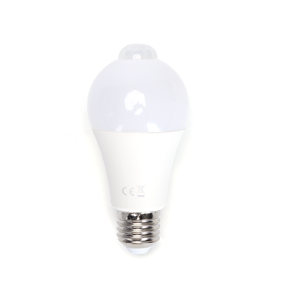 LED A5S A60 - Stor Spredning, E27, 12W, 6500K, Med Sensor