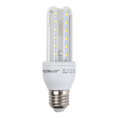 LED B5-T3 3U 9W E27 6500K 5-pak