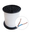 Flat lampeledning 2x1,00 mm² i hvit 100 meter