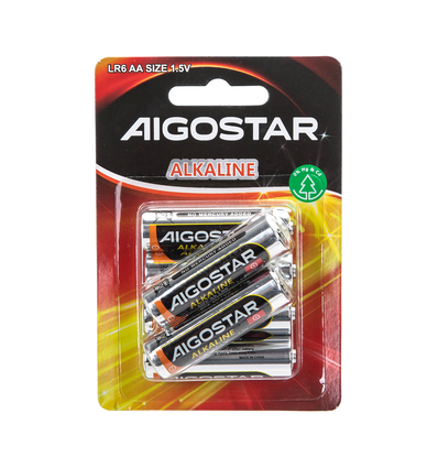 6 stk. Alkalisk Batteri AA 1,5V LR6