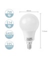 LED A5 A60 - Stor Spredning E14 7W 6500K - 5pk