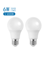 LED A5 A60 - Stor Spredning E27 6W 6500K - Dobbelt Pakke