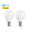 LED A5 G45 - Stor Spredning - E14, 6W, 3000K - Dobbelt-pakke