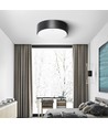 LED Loftlampe 12W 3000K - Sort Kant / Påbygning