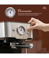 Italiensk Semi-Automatisk Kaffemaskine - 1100W, 15Bar, Rustfrit Stål, espresso