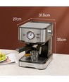 Italiensk Semi-Automatisk Kaffemaskine - 1100W, 15Bar, Rustfrit Stål, espresso