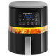 Airfryer 1600W 4L - med LED Display og Kiggevindue - Maha Sort