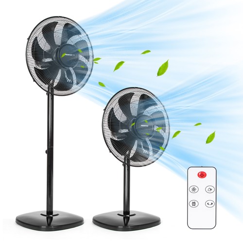 16" 7-Blade Floor Fan with Remote - 55W Cool