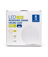 12W LED Loftslampe med Mikrobølgesensor, 4000K, Påbygning