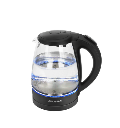 Outlet: Adam Elektrisk Kedel 1.7L - Glas & Plastik, Sort