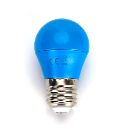 LED A5 G45 - Stor Spredning, E27, 4W, Blåt Lys