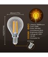 LED Filament G45 E14 4W, 2700K, Klar