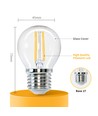 LED Filament pære G45 E27 4W 2700K Klar