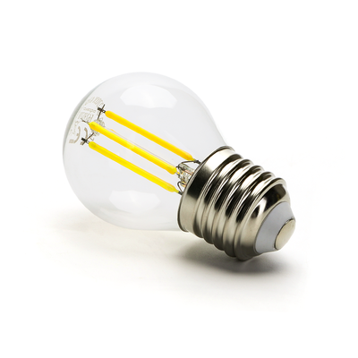 LED Filament pære G45 E27, 4W - 6500K, Klar - Kulør : Kold