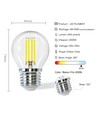 LED Filament pære G45, E27 - 6W, 6500K, Klar