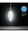 LED Filament pære C35 E14 - 4W 6500K Klar