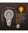 LED-Filament A60 E27 6W, 2700K - Klar