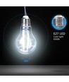 LED Filament A60 E27 6W - 6500K Klar