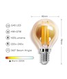 LED Filament G45 E14 4W 2200K Amber
