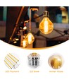 LED Filament pære G45 E27 4W 2200K Amber