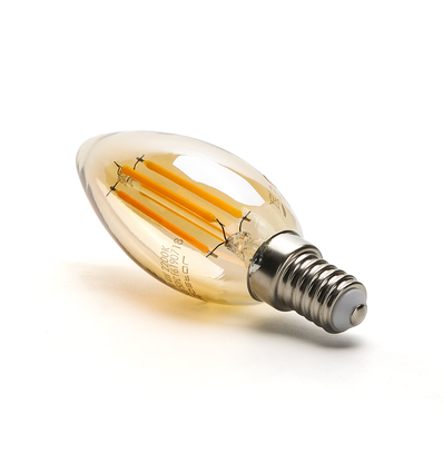 LED Filament pære C35 E14 - 4W, 2200K, Amber