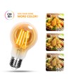 LED Filament pære A60 E27 - 4W, 2200K Amber